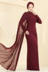 Evening Dress 5737EDF311-MS Burgundy - Thumbnail