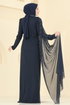 Evening Dress 5737EDF311-MS Navy Blue - Thumbnail