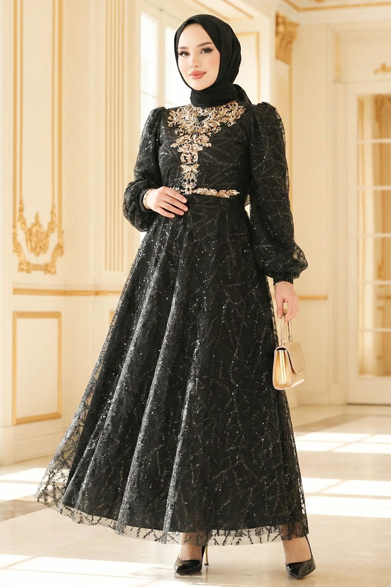 فستان سهرة أسود 5738EDF311-MS
