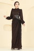 Evening Dress 5739EDF311-MS Brown - Thumbnail
