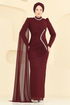 فستان سهرة خمري 5741EDF311-MS - Thumbnail