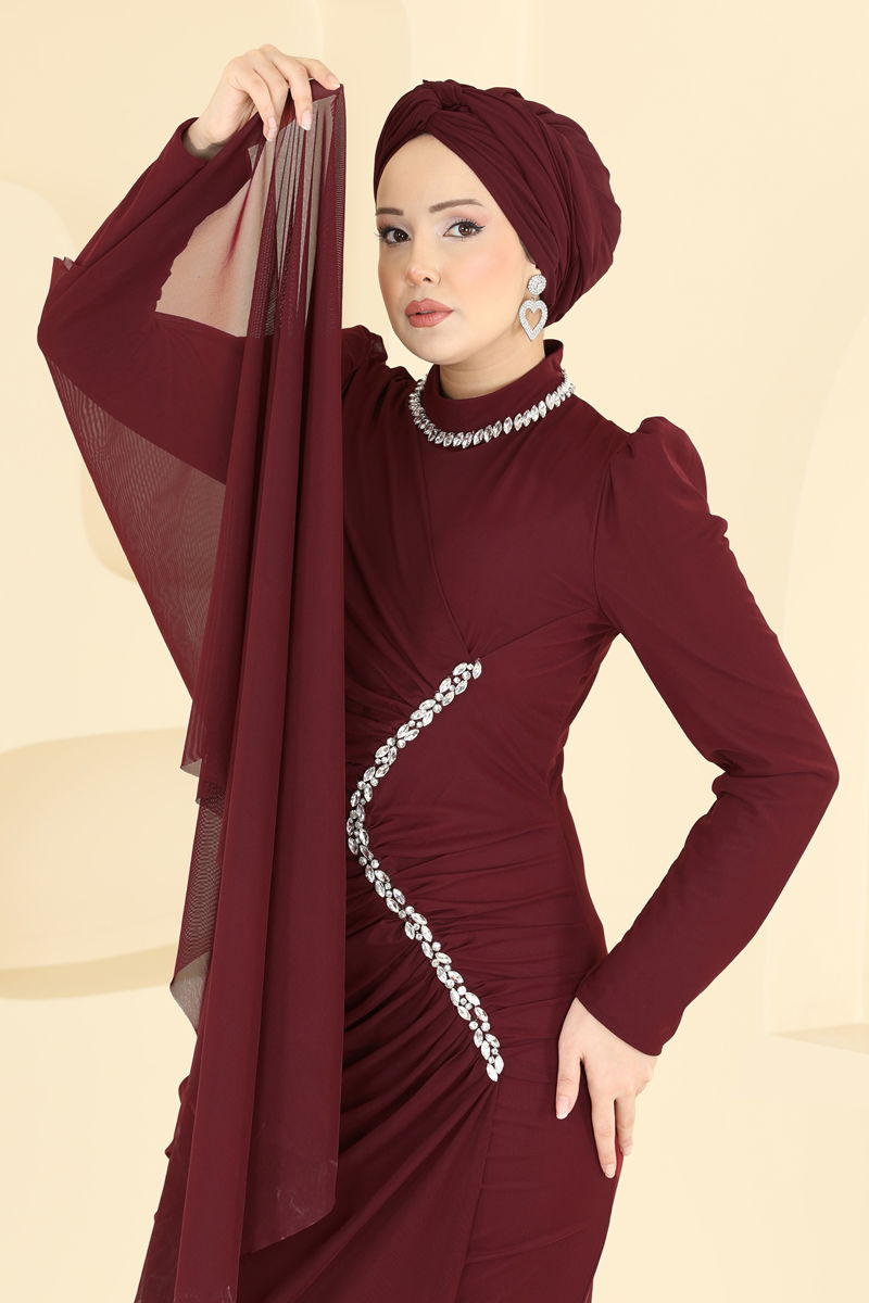 فستان سهرة خمري 5741EDF311-MS