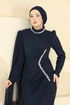 Evening Dress 5741EDF311-MS Navy Blue - Thumbnail
