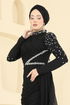 فستان سهرة أسود 5742EDF311-MS - Thumbnail