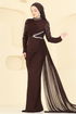 Evening Dress 5742EDF311-MS Brown - Thumbnail