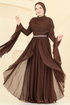 Evening Dress 5744EDF311-MS Brown - Thumbnail