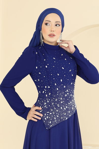 E.D.F. - فستان سهرة نيلي 5755EDF311-MS - 428558