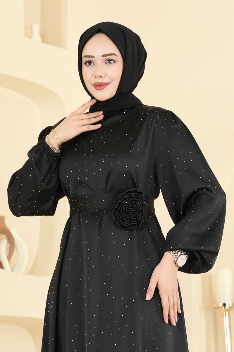 فستان سهرة أسود 6138ORG1169-MS