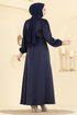 Evening Dress 6138ORG1169-MS Navy Blue - Thumbnail