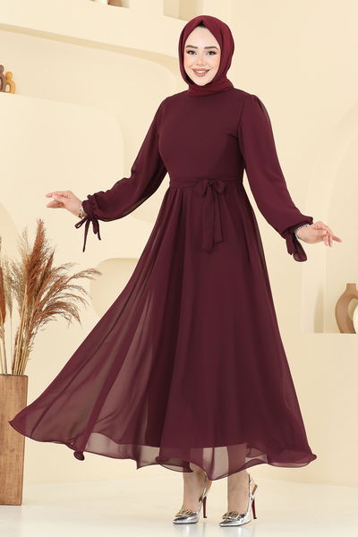 B.İ.S.S.K. - Evening Dress 6217BSK463-MS Burgundy - 370378