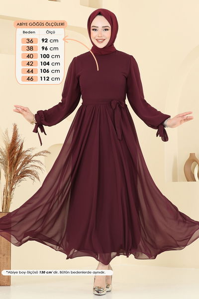 B.İ.S.S.K. - Evening Dress 6217BSK463-MS Burgundy - 370382