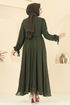 Evening Dress 6217BSK463-MS Dark Khaki - Thumbnail