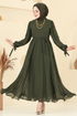 Evening Dress 6217BSK463-MS Dark Khaki - Thumbnail