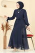 Evening Dress 6217BSK463-MS Dark Navy Blue - Thumbnail