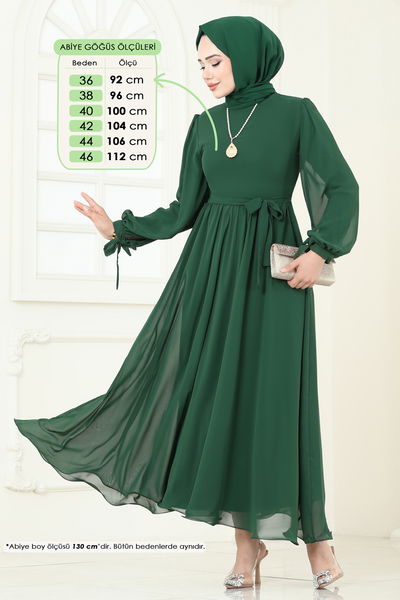 B.İ.S.S.K. - Evening Dress 6217BSK463-MS Emerald - 370441