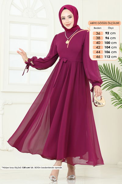 B.İ.S.S.K. - فستان سهرة فوشي 6217BSK463-MS - 370488