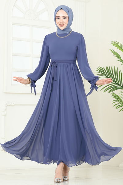 B.İ.S.S.K. - Evening Dress 6217BSK463-MS Indigo - 370452