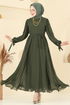 Evening Dress 6217BSK463-MS Khaki - Thumbnail