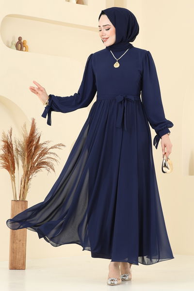 B.İ.S.S.K. - Evening Dress 6217BSK463-MS Navy Blue - 370338