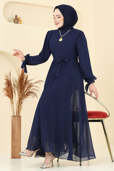 B.İ.S.S.K. - Evening Dress 6217BSK463-MS Navy Blue - 370341
