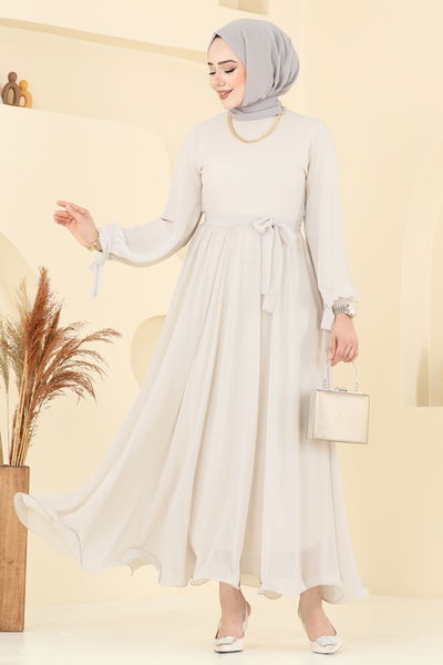 B.İ.S.S.K. - Evening Dress 6217BSK463-MS Stone - 370393