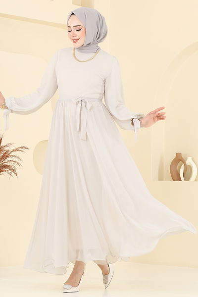 B.İ.S.S.K. - Evening Dress 6217BSK463-MS Stone - 370394