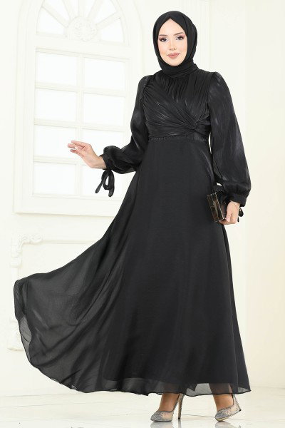 B.İ.S.S.K. - Evening Dress 6220BSK463-MS Black