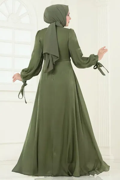 B.İ.S.S.K. - Evening Dress 6220BSK463-MS Khaki - 383047