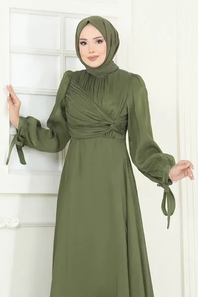 B.İ.S.S.K. - Evening Dress 6220BSK463-MS Khaki - 383048