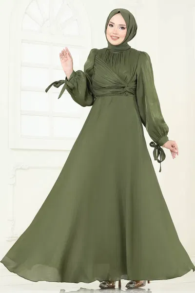 B.İ.S.S.K. - Evening Dress 6220BSK463-MS Khaki - 383049
