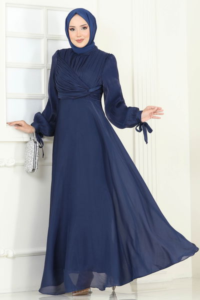 B.İ.S.S.K. - Evening Dress 6220BSK463-MS Navy Blue - 370502