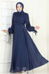 Evening Dress 6220BSK463-MS Navy Blue - Thumbnail