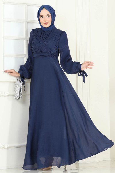 B.İ.S.S.K. - Evening Dress 6220BSK463-MS Navy Blue