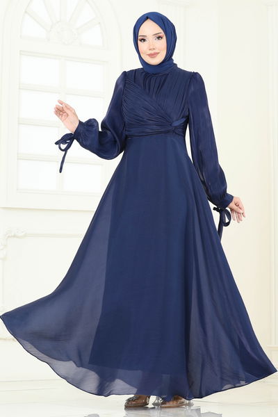 B.İ.S.S.K. - Evening Dress 6220BSK463-MS Navy Blue - 370504