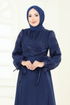 Evening Dress 6220BSK463-MS Navy Blue - Thumbnail