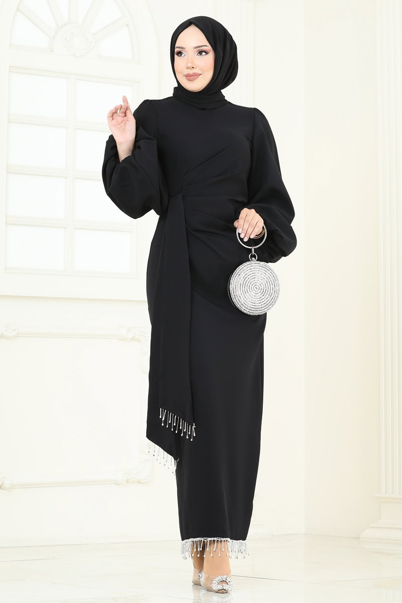 فستان سهرة أسود 6225BSK463-MS