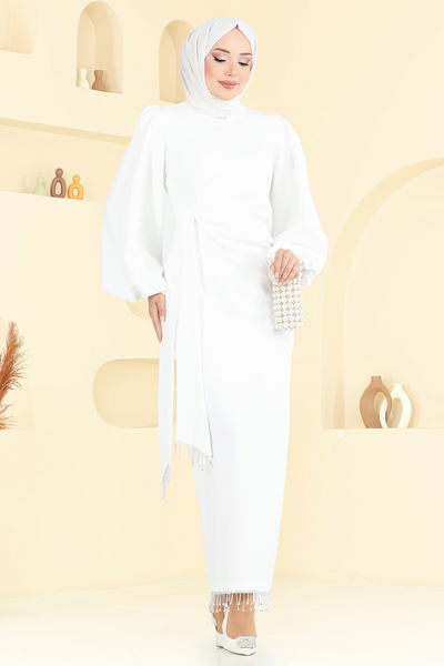 B.İ.S.S.K. - Evening Dress 6225BSK463-MS Ecru - 370566