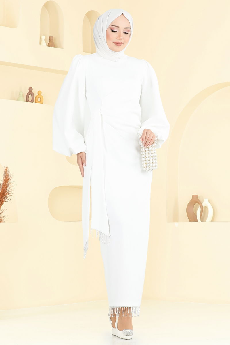 Evening Dress 6225BSK463-MS Ecru