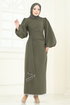Evening Dress 6225BSK463-MS Khaki - Thumbnail