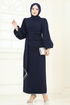 Evening Dress 6225BSK463-MS Navy Blue - Thumbnail