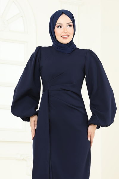 B.İ.S.S.K. - Evening Dress 6225BSK463-MS Navy Blue - 370539