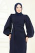 Evening Dress 6225BSK463-MS Navy Blue - Thumbnail