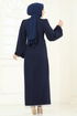 Evening Dress 6225BSK463-MS Navy Blue - Thumbnail