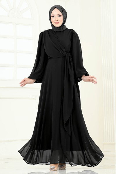 B.İ.S.S.K. - Evening Dress 6226BSK463-MS Black