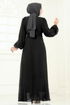 فستان سهرة أسود 6226BSK463-MS - Thumbnail