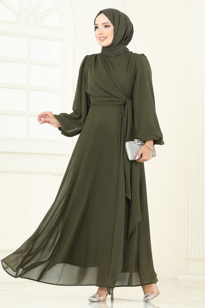 B.İ.S.S.K. - Evening Dress 6226BSK463-MS Khaki - 429251