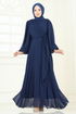 Evening Dress 6226BSK463-MS Navy Blue - Thumbnail