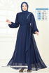 Evening Dress 6226BSK463-MS Navy Blue - Thumbnail