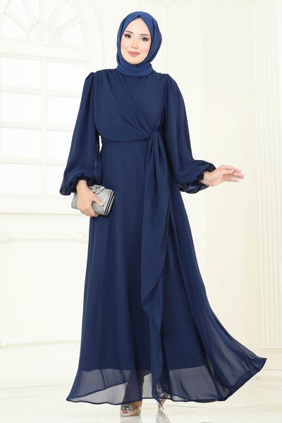 B.İ.S.S.K. - Evening Dress 6226BSK463-MS Navy Blue