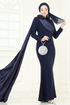 Evening Dress 6227BSK463-MS Navy Blue - Thumbnail